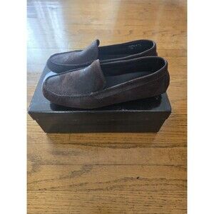 Donald Pliner Womens Brown Suede Leather Slip On Loafer Shoes Size 7.5 Box